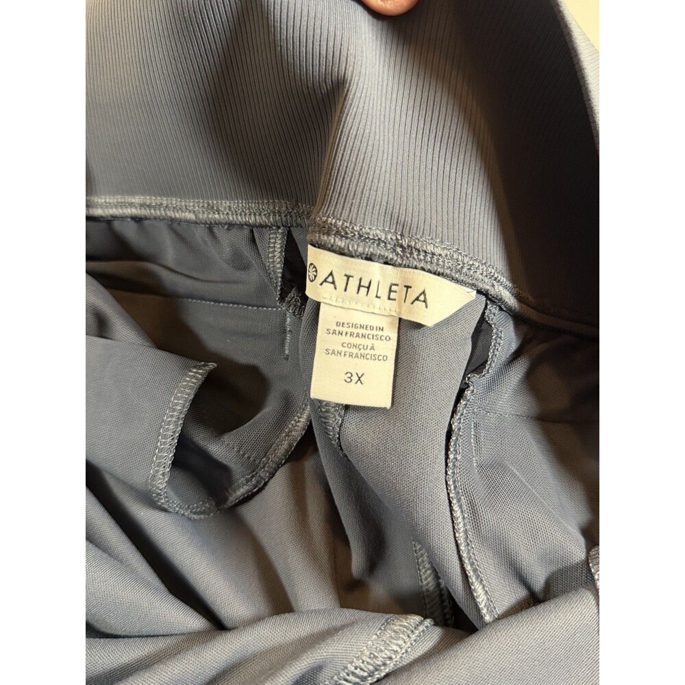 Athleta Venice Track Stripe Wide Leg Pants 3X Blue NWT SculptTek Cropped Plus - Picture 10 of 16